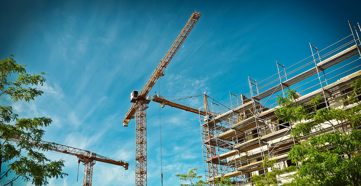 crane under construction building